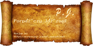 Porpáczy József névjegykártya